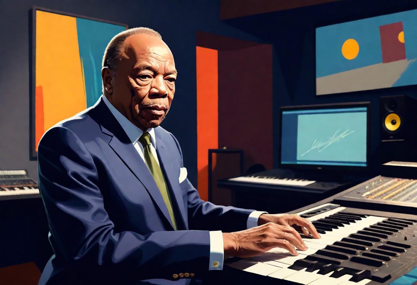 Quincy Jones in the studio