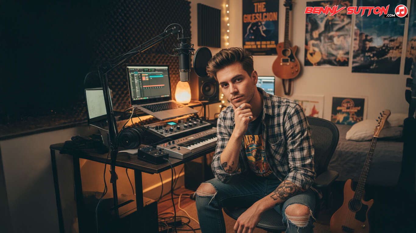 musician in home studio